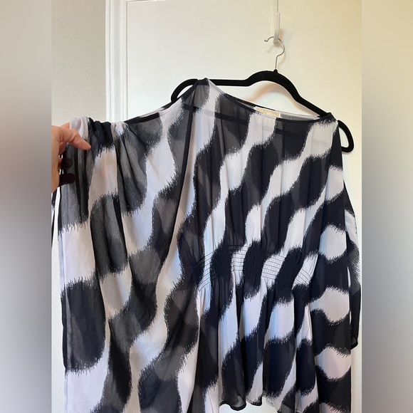 Michael Kors Striped Swim/Beach Coverup Kaftan Top - Size S/M - Picture 4 of 10